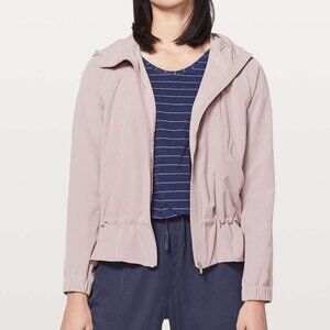 Lululemon‎ Pack It Up Pink Sz 8 Full Zip Packable Hooded Water-Repellent Jacket